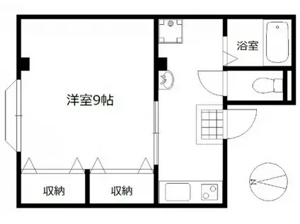 パステル・みらい(1K/4階)の間取り写真