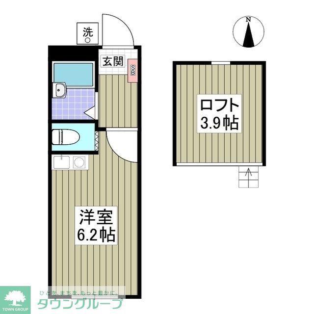 サンガーデン川越(ワンルーム/2階)の間取り写真