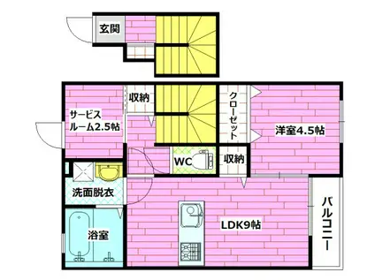 ソリエ長束(1SLDK/2階)の間取り写真