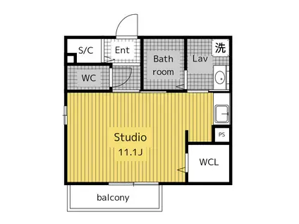 静岡鉄道静岡清水線 新清水駅 徒歩27分 2階建 築10年(1K/2階)の間取り写真