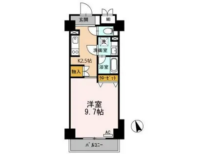 T1-FLAT(1K/6階)の間取り写真