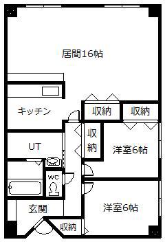 オークヒルズ2.6(2LDK/3階)の間取り写真