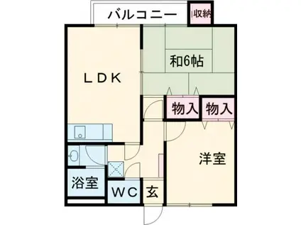 北條マンション(2LDK/4階)の間取り写真