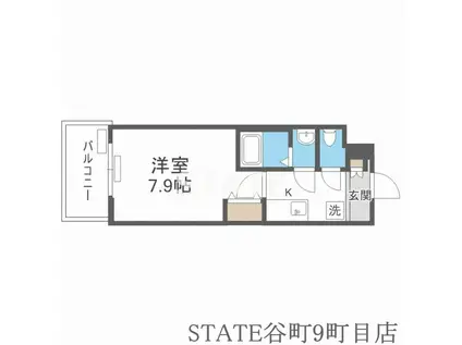 セオリー天王寺南DOOR(1K/1階)の間取り写真