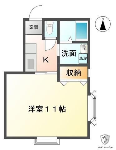 アネックス緑台(1K/2階)の間取り写真