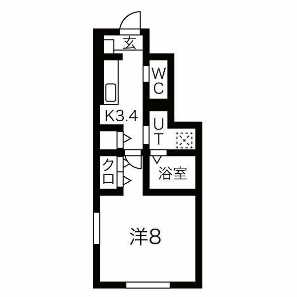 G-CLASS(1K/1階)の間取り写真