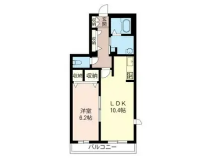 フローラ V(1LDK/2階)の間取り写真