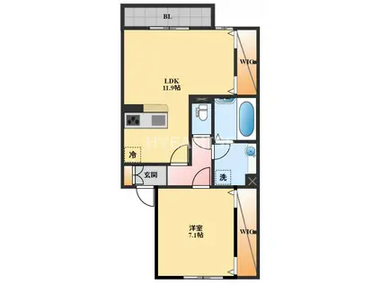 レオアンドレン(1LDK/2階)の間取り写真