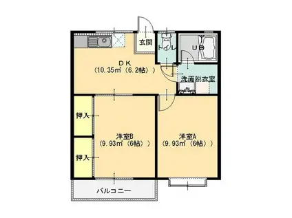 アネックス21市場(2DK/1階)の間取り写真