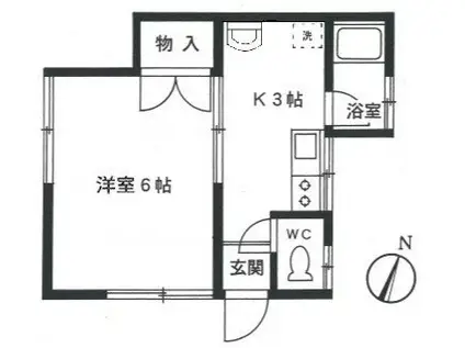 ハイツ中里(1K/1階)の間取り写真