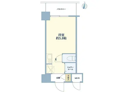 クリオ新子安ファースト(ワンルーム/5階)の間取り写真