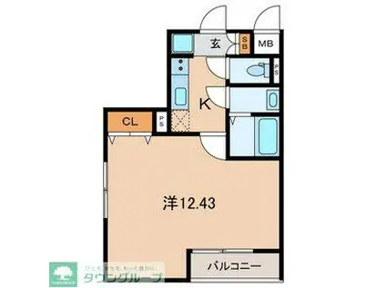 メルディア川口西青木(1K/2階)の間取り写真