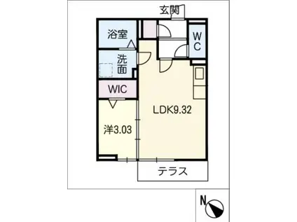 ポモドーロIV(1LDK/1階)の間取り写真