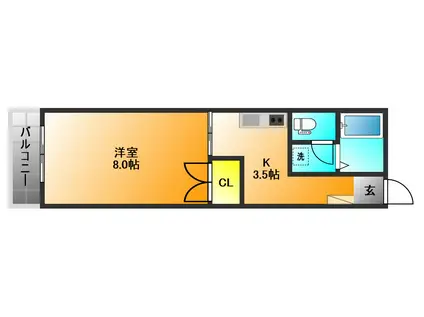 サンヒルズ荘島(1K/3階)の間取り写真