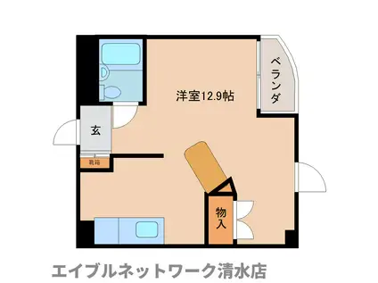 ツトムビル(ワンルーム/3階)の間取り写真