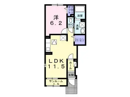 なごみテラス II(1LDK/1階)の間取り写真