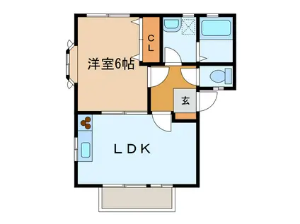 ROSEHEIGHTS(1LDK/2階)の間取り写真