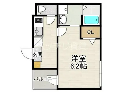 アイランドヴィラ箱崎(1K/3階)の間取り写真