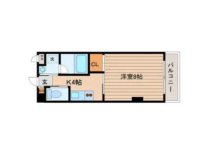 ロックウェル石名坂(1K/2階)の間取り写真