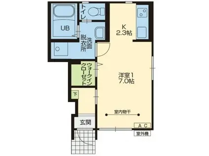KOSMOSIII(1K/1階)の間取り写真