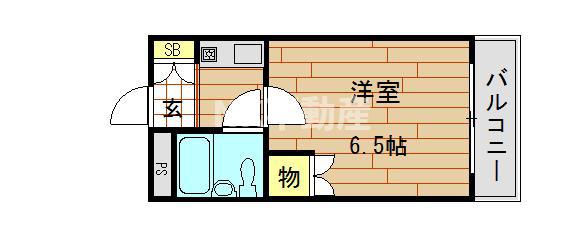 あかねハイツ(1K/3階)の間取り写真