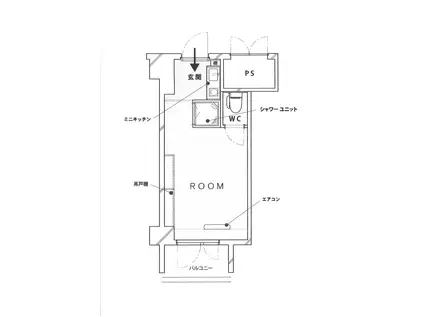 カレッジタウン(ワンルーム/7階)の間取り写真