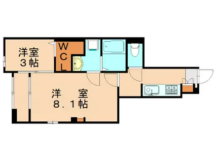 フレッシュリーII(2K/1階)の間取り写真