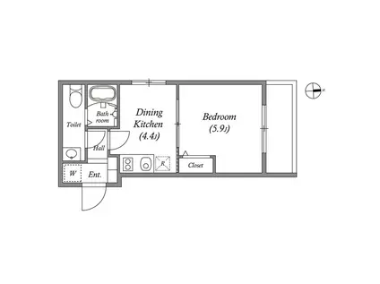 GRANPASEO舎人(1DK/3階)の間取り写真