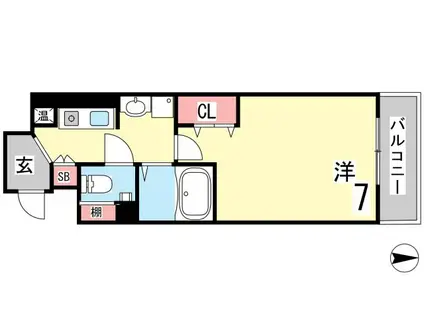 ファビュロスSANKO(1K/10階)の間取り写真