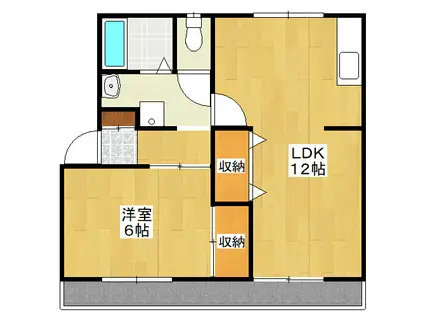 エレガンス近藤II(1LDK/2階)の間取り写真