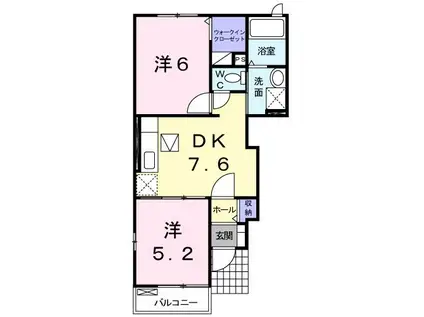 サニ-ジェルメB(2DK/1階)の間取り写真
