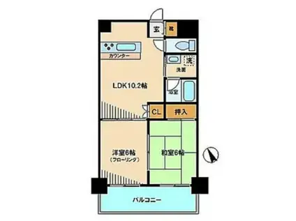 カーサ・プリモ(2LDK/2階)の間取り写真