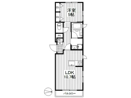 グランセノーテ北沢(1LDK/2階)の間取り写真