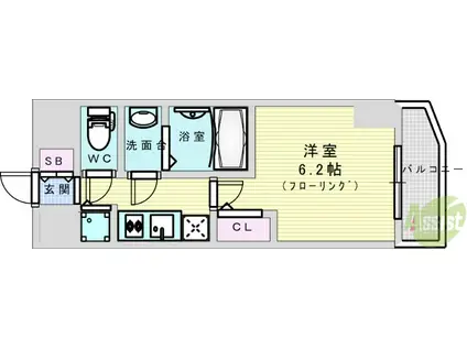 メインステージ大阪ノースマーク(1K/7階)の間取り写真