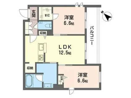 コンフォーザ(2LDK/1階)の間取り写真