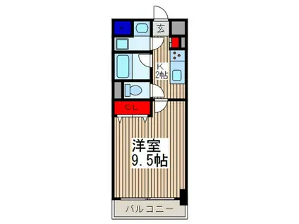 SANSEI-K(1K/6階)の間取り写真