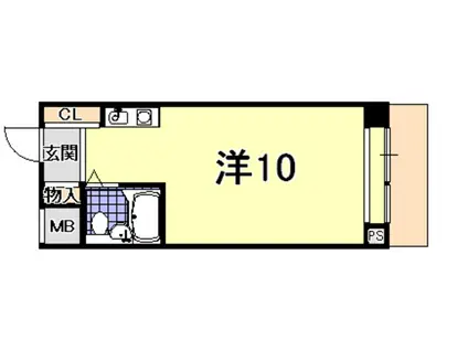 イーストコート2番街(ワンルーム/4階)の間取り写真