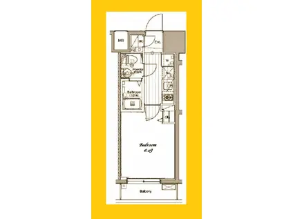 SYNEX YOKOHAMA BANDOBASHI(1K/3階)の間取り写真