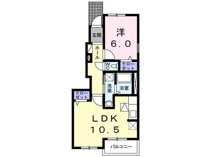 メゾン・シャルマンD(1LDK/1階)の間取り写真