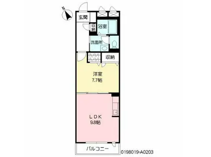 スマイル田上 (1LDK/2階)の間取り写真