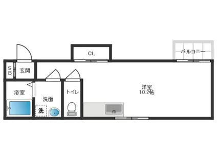 FGRACE高槻(1K/1階)の間取り写真