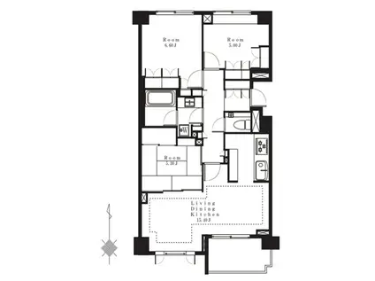 桜丘パークハウス(3LDK/5階)の間取り写真