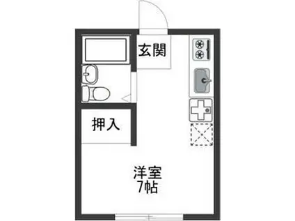 日野BASE(ワンルーム/1階)の間取り写真