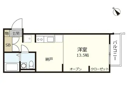 エタニティ八幡(ワンルーム/3階)の間取り写真