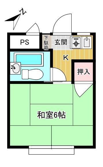 秀和コーポ(1K/2階)の間取り写真