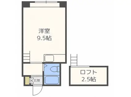 シャトー北24条(ワンルーム/2階)の間取り写真