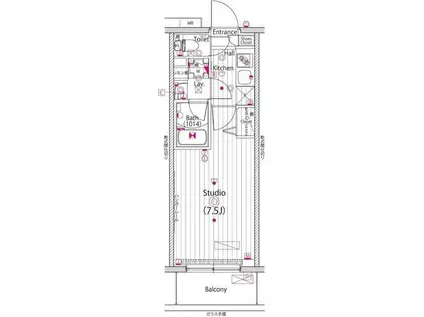 ガーラ・リバースクエア横濱南(1K/4階)の間取り写真