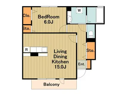 ヴェルドミールⅡ(1LDK/1階)の間取り写真
