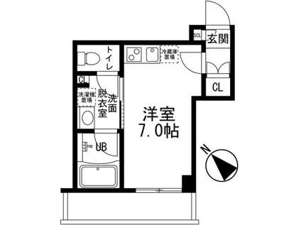 ASPRIME初台(ワンルーム/1階)の間取り写真