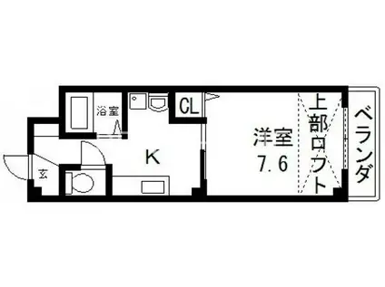 ハイツレバランス(1K/4階)の間取り写真